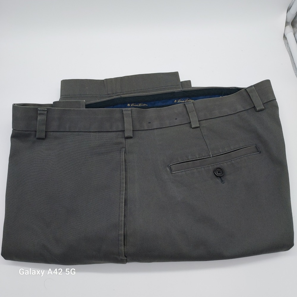 Brooks‎ Brothers Advantage Chino Clark Green Cotton Dress Pants Mens 40x30